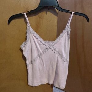 Hollister White Lace Crop Camisole